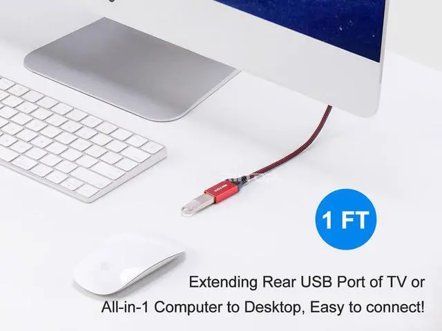 Alt view image 5 of 6 - 5Gpbs USB Extension Cable 1ft (2Pack), RIITOP USB 3.0 Type A Male to Female Extension Cable Cord 1ft 0.3M, Compatible with USB Keyboard,Mouse,Flash Drive, Hard Drive, Xbox, Printer