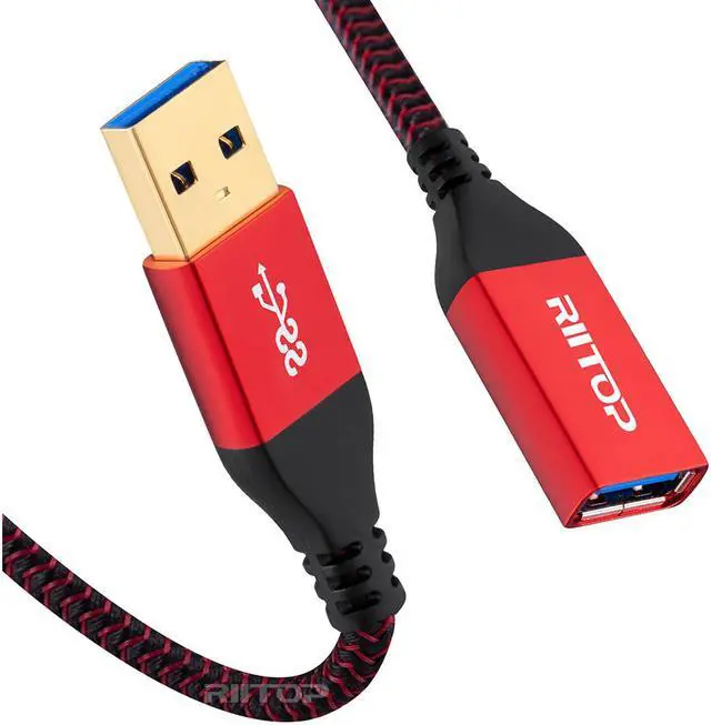 Alt view image 3 of 6 - 5Gpbs USB Extension Cable 1ft (2Pack), RIITOP USB 3.0 Type A Male to Female Extension Cable Cord 1ft 0.3M, Compatible with USB Keyboard,Mouse,Flash Drive, Hard Drive, Xbox, Printer
