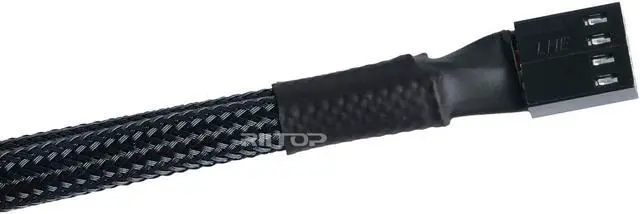 Alt view image 3 of 6 - RIITOP PWM Fan Splitter Adapter Cable Sleeved Braided Y Splitter Computer PC 4 Pin Fan Extension Power Cable 1 to 3 Converter 10 inches (2 Pack)