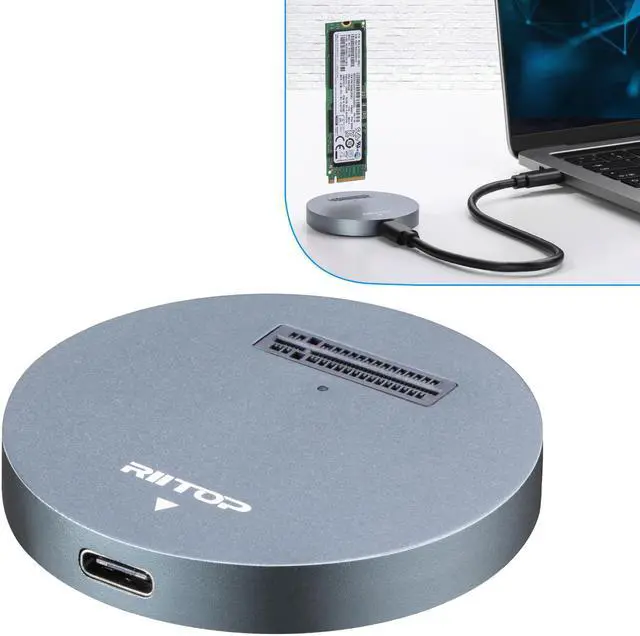 Alt view image 6 of 7 - NVMe to USB Docking Station, RIITOP External M.2 PCI-e NVMe SSD to USB-C Reader Adapter for M.2 (M Key) NVMe SSD