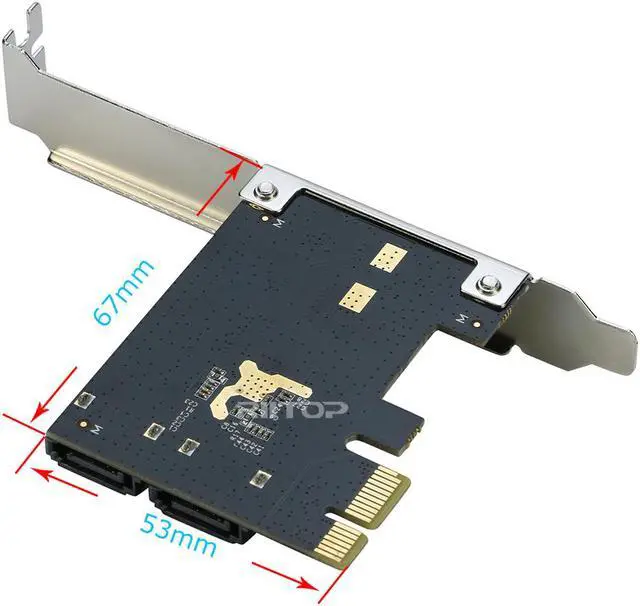 Alt view image 4 of 4 - PCI Express SATA 3 Controller Card, RIITOP 2 Port SATA III 6Gbps PCI-e Internal Adapter Converter for Desktop PC Support SSD and HDD