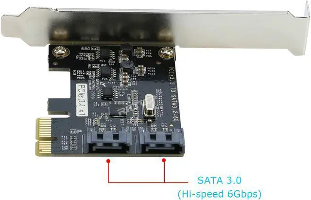 Alt view image 3 of 4 - PCI Express SATA 3 Controller Card, RIITOP 2 Port SATA III 6Gbps PCI-e Internal Adapter Converter for Desktop PC Support SSD and HDD