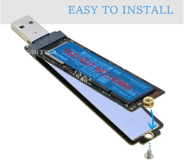 Alt view image 5 of 7 - NVMe to USB Adapter, RIITOP M.2 SSD to USB 3.1 Type-A Reader Compatible with Both M Key PCIe NVMe SSD & NGFF (B+M Key) SATA SSD