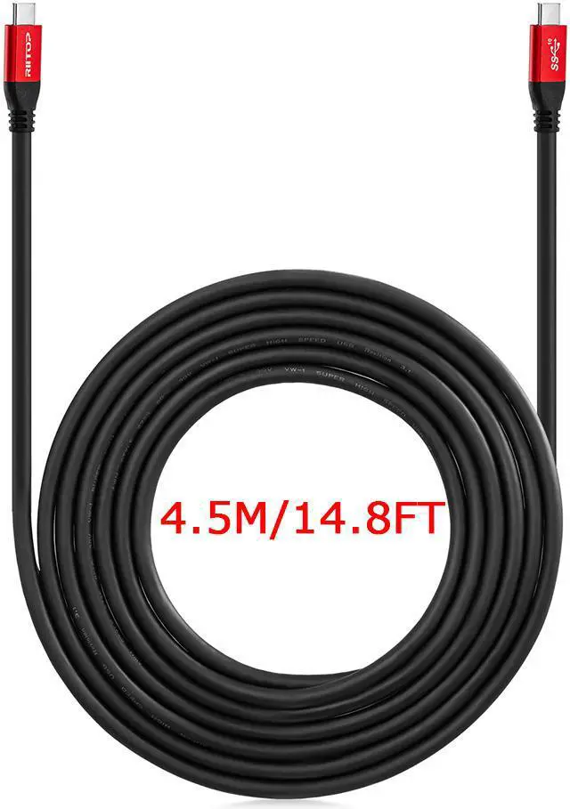 Alt view image 6 of 7 - USB C to USB C Fast Charging Cable 15Ft, RIITOP USB 3.1 Gen 2 10Gbps Type C Cable with E-Marker Chipset, PD Charging 96W(20V 5A),Compatible with Gaming Box, Digital Camera, Oculus Quest 2 Link