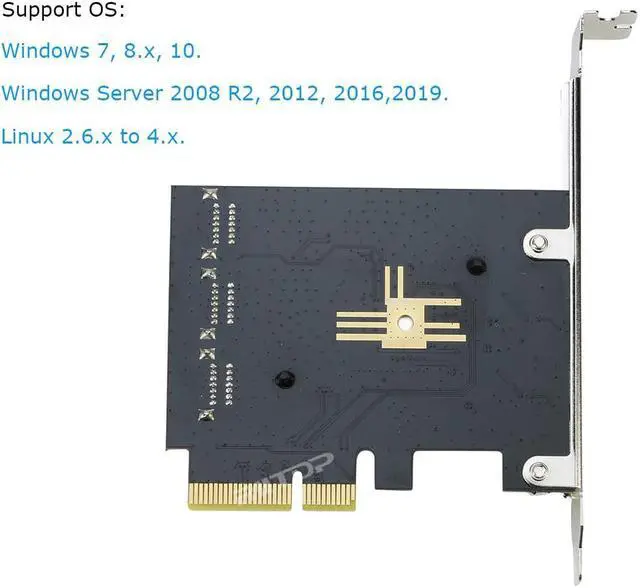 Alt view image 4 of 6 - PCIe SATA iii Card, RIITOP 6 Port SATA 3.0 PCI-e Expansion Card Adapter Converter ASM1166 Chipset Support SATA 6G AHCI SPAN (Only support PCIe x4 or above)