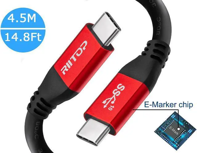 Alt view image 4 of 7 - USB C to USB C Charger Charging Cable 100W 20V/5A 14.8FT, RIITOP USB Type C 3.2 10Gbps PD Charging Cable for MacBook Pro 2020, iPad Mini 6, iPad Pro 2020, iPad Air 4, Galaxy S20 Plus S9 S8, Switch