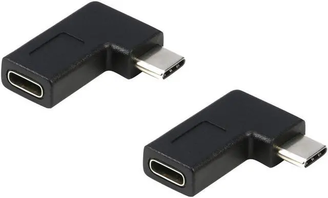 Main image of RIITOP USB C Right Angle Adapter 2Pack, 90 Degree USB C to USB Type-C Male to Female Adapter, Support USB-C 3.1 PD 100W Quick Charge 10Gbps Data Transfer, for Laptop & Tablet & Mobile Phone -Black