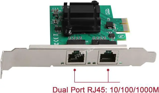 Alt view image 3 of 6 - PCIe Ethernet Network Adapter Card 1000M, RIITOP PCI Express Dual Port RJ45 Gigabit Ethernet Card for Desktop PC, Support Windows server 2008 r2, 2012, 2016, 2019, Windows 7/8/10/11,Linux