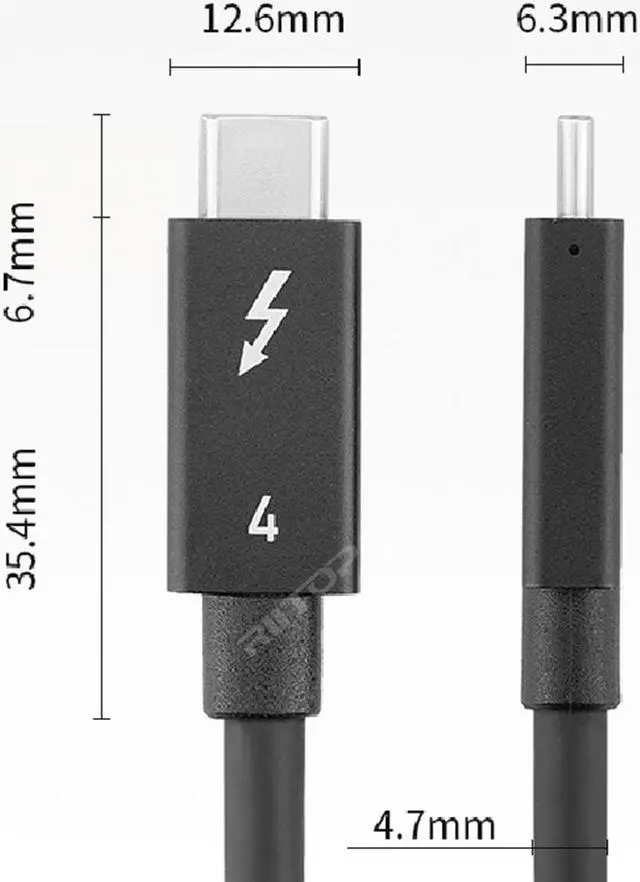 Alt view image 6 of 7 - Thunderbolt 4 Cable (40Gbps/6.6ft), Supports 8K Display / 100W PD Charging,USB4 USB C to C Cable For External SSD, eGpu, USB-C Docking Station,MacBooks, iPad Pro, Hub and More