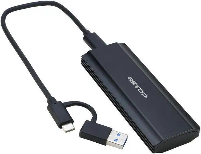 Main image of M.2 NVMe SSD Enclosure Case 10Gbps USB-C, RIITOP M.2 to USB 3.2 Type-C Reader Case (10Gbps) for Both M.2 PCI-e (M Key) NVMe SSD & (B+M Key) SATA-Based SSD