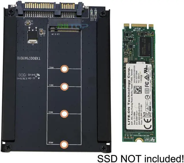 Alt view image 5 of 7 - RIITOP M.2 NGFF to SATA 2.5inch Adapter Converter Open-Frame Bracket, For B Key M.2 NGFF SATA SSD 2280/2260/2242/2230 mm, Aluminum in Black
