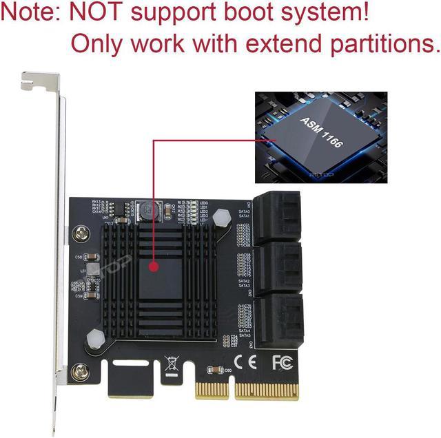 PCIe SATA Card 6 Port, RIITOP PCI-e x4 to SATA3 6Gbps Expansion