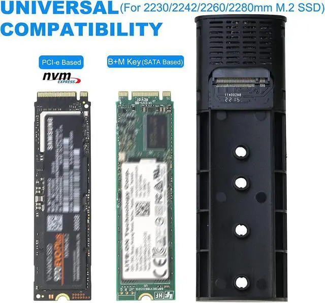 Alt view image 2 of 7 - M.2 NVMe SSD Enclosure Case 10Gbps USB-C, RIITOP M.2 to USB 3.2 Type-C Reader Case (10Gbps) for Both M.2 PCI-e (M Key) NVMe SSD & (B+M Key) SATA-Based SSD