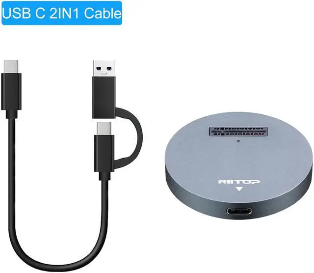 Alt view image 7 of 7 - NVMe to USB Docking Station, RIITOP External M.2 PCI-e NVMe SSD to USB-C Reader Adapter for M.2 (M Key) NVMe SSD