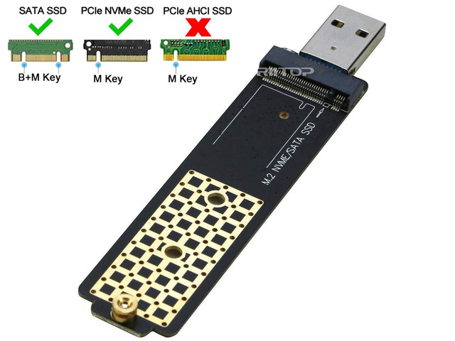 Adaptateur M.2 NVMe Vers USB 3.1 (10 Gbps) - Pour SSD NVMe M Key 2230/2242/2260/2280 - Boîtier Externe Avec Dissipation Thermique
