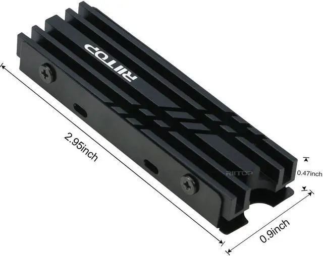 Alt view image 5 of 7 - RIITOP M.2 SSD Heatsink Cooler with Thermal Silicone pad for Desktop PC PS5 M.2 PCIE NVME or SATA SSD 2280mm