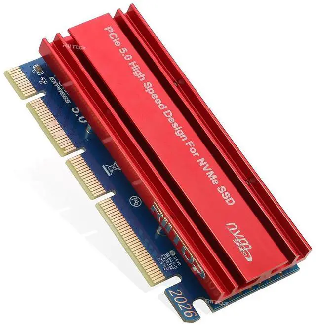 Main image of M.2 NVMe to PCIE 5.0 4x 8x 16x Adapter Card, For M Key 2230 2242 2260 2280 mm Size PCIe M.2 SSD Full Speed