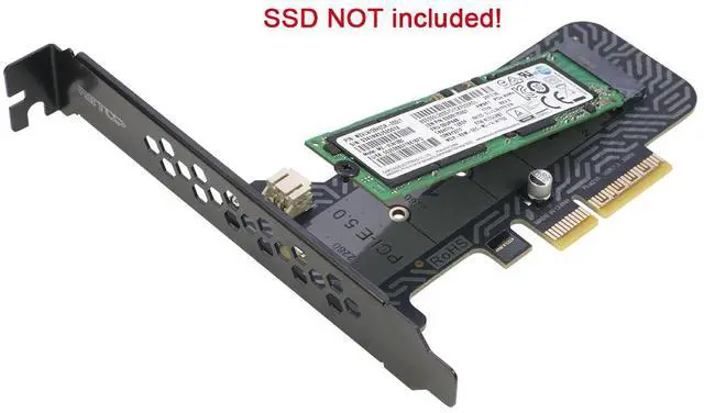 Alt view image 3 of 7 - RIITOP M.2 SSD to PCIe 5.0 x4 Adapter Card Support 2230, 2242, 2260 2280 M.2 NVMe SSD PCIe 5.0 Speed
