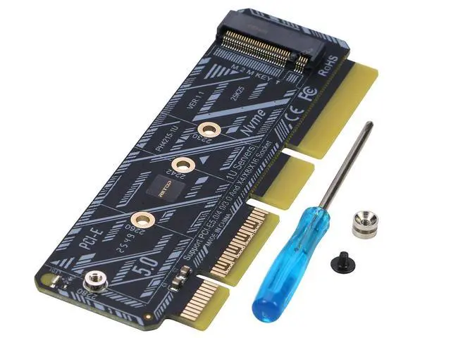 Alt view image 7 of 7 - NVMe PCIe 5.0/4.0/3.0 Adapter,RIITOP NVMe M.2 SSD to PCIe X4/X8/X16 Card, M.2 to PCI-Express SSD Expansion Card , Support 2230 2242 2260 2280 Max 4TB for Windows/Linux/Mac OS