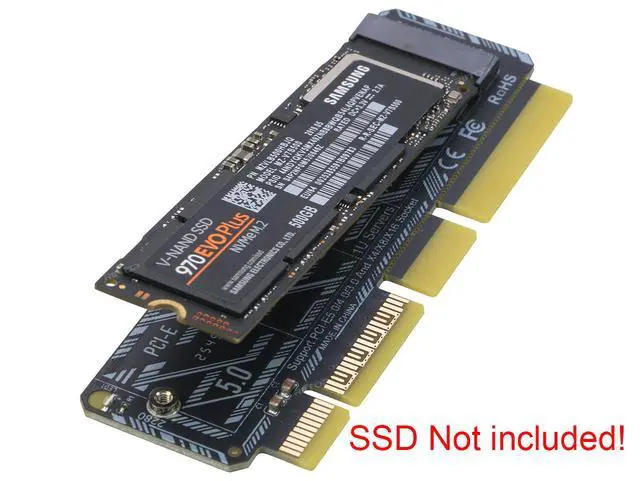 Alt view image 2 of 7 - NVMe PCIe 5.0/4.0/3.0 Adapter,RIITOP NVMe M.2 SSD to PCIe X4/X8/X16 Card, M.2 to PCI-Express SSD Expansion Card , Support 2230 2242 2260 2280 Max 4TB for Windows/Linux/Mac OS