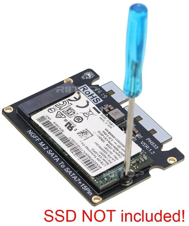 Alt view image 4 of 7 - RIITOP M.2 NGFF to SATA Adapter 6Gbps, B+M Key SSD, No NVMe, Driver-Free, Support B-Key / B+M Key 2230, 2242mm SSD