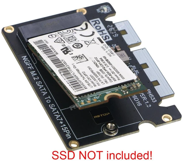 Alt view image 3 of 7 - RIITOP M.2 NGFF to SATA Adapter 6Gbps, B+M Key SSD, No NVMe, Driver-Free, Support B-Key / B+M Key 2230, 2242mm SSD