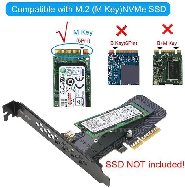 Alt view image 2 of 7 - M Key M.2 PCIe NGFF SSD to PCI-e Express 5.0 x4 Adapter Card Controller with Heatsink for 2230 2242 2260 2280 mm M Key M.2 PCIe Based AHCI NVMe SSD
