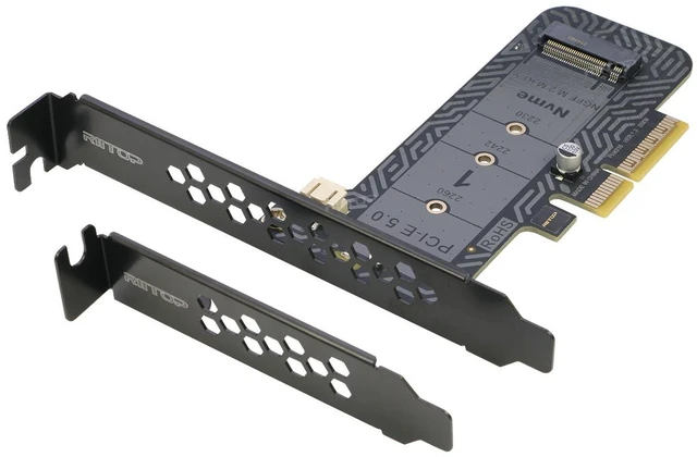 Main image of NVMe to PCIe 5.0 Adapter, RIITOP M-Key M.2 to PCIe 5.0 x4 Converter Card Support 2230, 2242, 2260 2280 mm M-Key M.2 NVMe SSD work on 128Gbps Transfer Speed