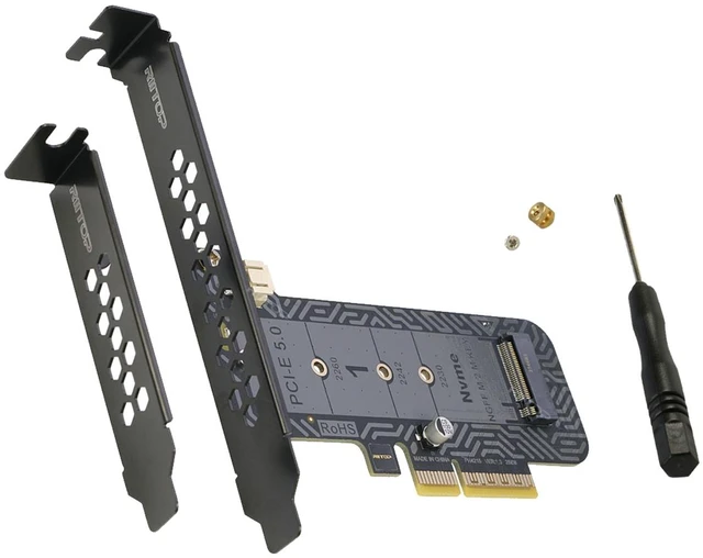 Alt view image 7 of 7 - NVMe to PCIe 5.0 Adapter, RIITOP M-Key M.2 to PCIe 5.0 x4 Converter Card Support 2230, 2242, 2260 2280 mm M-Key M.2 NVMe SSD work on 128Gbps Transfer Speed