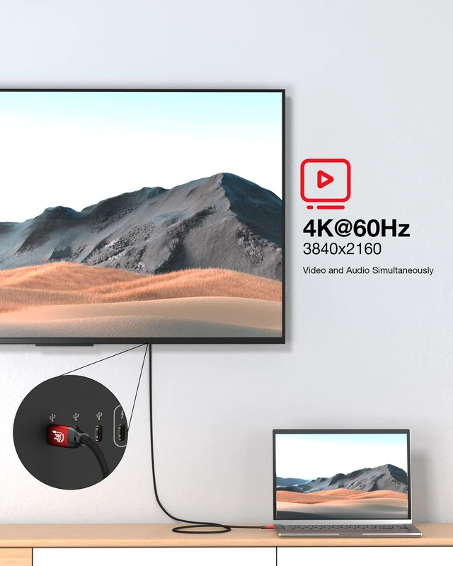 Alt view image 4 of 7 - RIITOP 20Gbps USB C to USB C Monitor Cable 5M, 8K@30Hz / 4K@60Hz Video, 240W Charging, 20Gbps Data Transfer, Works with CarPlay and Android Auto, 16.4FT