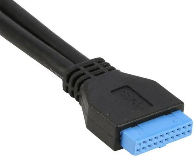 Alt view image 4 of 6 - RIITOP Mainboard 19/20pin Header to 2-Port USB 3.0 Female Extender Adapter Cable with PCI Bracket Back Panel 1.5ft