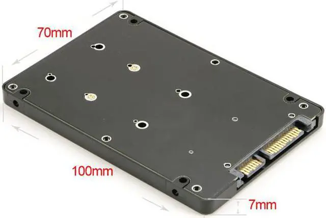 Alt view image 6 of 7 - mSATA to SATA, RIITOP Mini PCIe mSATA SSD to 2.5" SATA 7+15 pin Converter Adapter with 7mm Thickness Enclosure Case Plastic For Laptop 2.5-inch HDD Hard Drive Bay