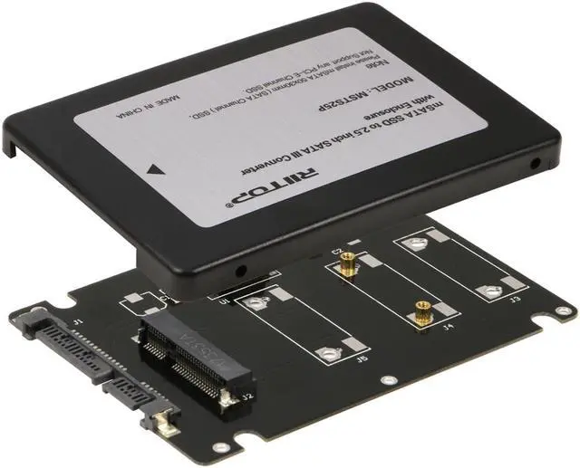 Main image of mSATA to SATA, RIITOP Mini PCIe mSATA SSD to 2.5" SATA 7+15 pin Converter Adapter with 7mm Thickness Enclosure Case Plastic For Laptop 2.5-inch HDD Hard Drive Bay