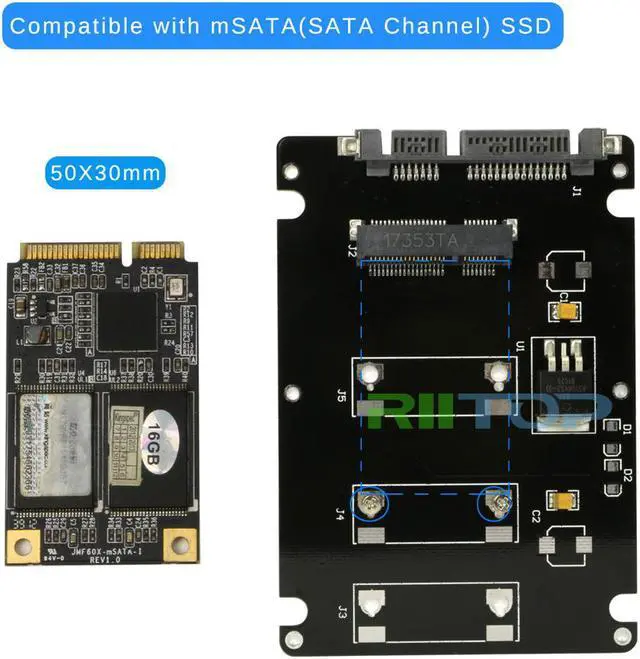 Alt view image 3 of 7 - mSATA to SATA, RIITOP Mini PCIe mSATA SSD to 2.5" SATA 7+15 pin Converter Adapter with 7mm Thickness Enclosure Case Plastic For Laptop 2.5-inch HDD Hard Drive Bay