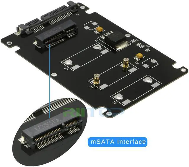 Alt view image 4 of 7 - mSATA to SATA, RIITOP Mini PCIe mSATA SSD to 2.5" SATA 7+15 pin Converter Adapter with 7mm Thickness Enclosure Case Plastic For Laptop 2.5-inch HDD Hard Drive Bay