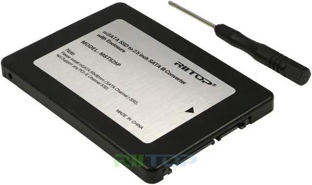 Alt view image 7 of 7 - mSATA to SATA, RIITOP Mini PCIe mSATA SSD to 2.5" SATA 7+15 pin Converter Adapter with 7mm Thickness Enclosure Case Plastic For Laptop 2.5-inch HDD Hard Drive Bay