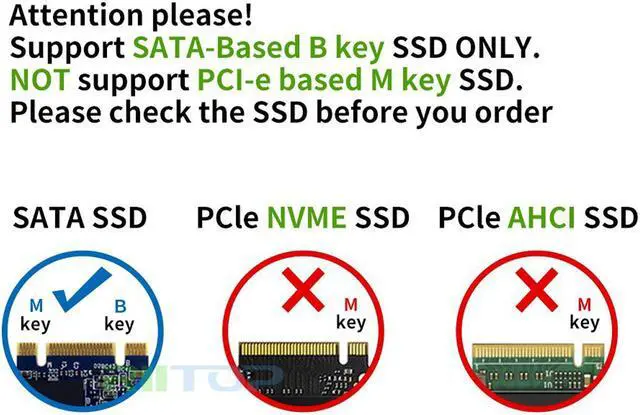 Alt view image 2 of 7 - RIITOP M.2 NGFF SSD to USB Adapter Enclosure Case, Use as Portable SSD, High Performance M.2 External Enclosure, For B Key SATA M.2 NGFF SSD  2230 2242 2260 2280mm