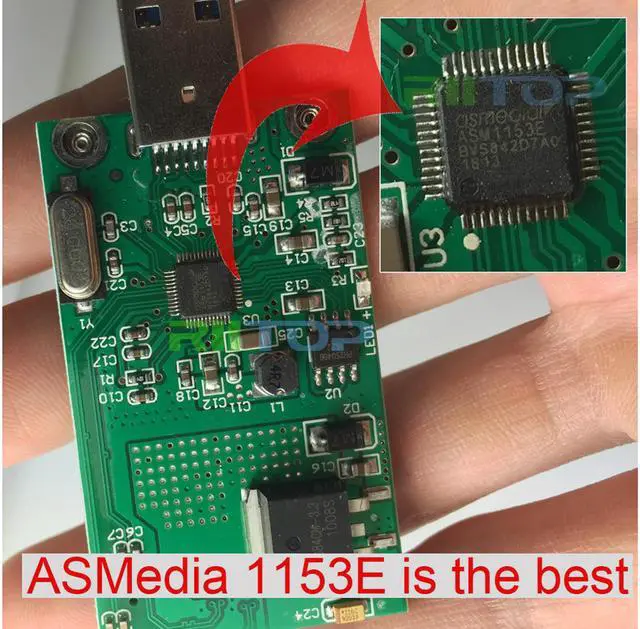 Alt view image 3 of 7 - mSATA SSD to USB Converter Adapter Card External USB 3.0 to mSATA SSD Mini SATA SSD Reader (No need cable) Module Board UASP ASM1153E Chpset Hi Speed 5Gb