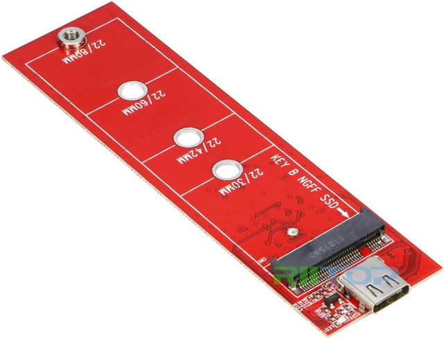 Alt view image 7 of 7 - M.2 SATA Based NGFF SSD to USB-C Type C 3.1 Adapter Enclosure for m.2 ngff 2280 B+M Key SATA Channel SSD with Cable (No SSD)