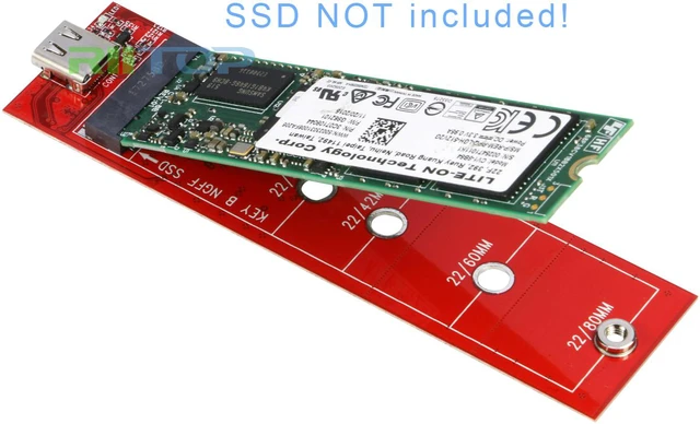 Alt view image 3 of 7 - M.2 SATA Based NGFF SSD to USB-C Type C 3.1 Adapter Enclosure for m.2 ngff 2280 B+M Key SATA Channel SSD with Cable (No SSD)