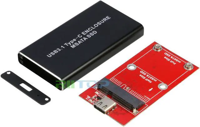 Alt view image 6 of 7 - mSATA SSD Enclosure Adapter to USB C, RIITOP USB 3.1 to MSATA SSD Converter for mSATA Internal Solid State Drive Hard Drive in Black