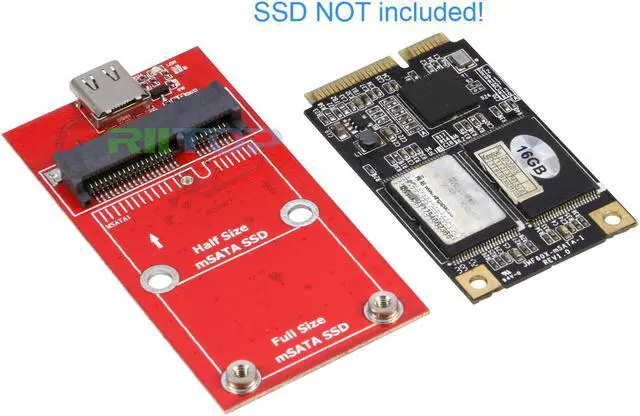 Alt view image 3 of 7 - mSATA SSD Enclosure Adapter to USB C, RIITOP USB 3.1 to MSATA SSD Converter for mSATA Internal Solid State Drive Hard Drive in Black