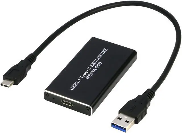 Main image of mSATA SSD Enclosure Adapter to USB C, RIITOP USB 3.1 to MSATA SSD Converter for mSATA Internal Solid State Drive Hard Drive in Black