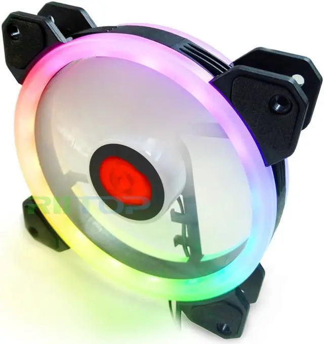 Alt view image 4 of 7 - 120mm RGB LED Fans with 10 Port Fan Hub Remote Control Box for PC Cases, CPU Coolers - 3 Fan Pack (Adjustable RGB LED Quiet Edition High Airflowg )