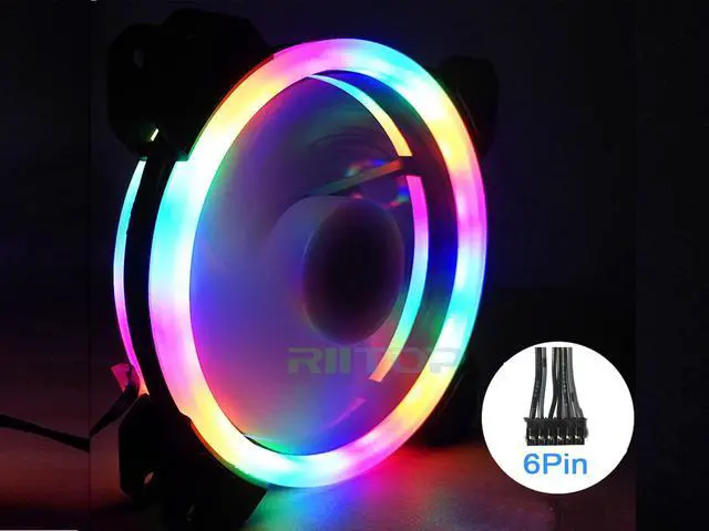 Alt view image 2 of 7 - 120mm RGB LED Fans with 10 Port Fan Hub Remote Control Box for PC Cases, CPU Coolers - 3 Fan Pack (Adjustable RGB LED Quiet Edition High Airflowg )