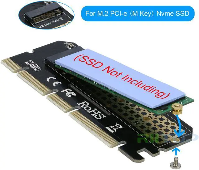 Alt view image 4 of 7 - RIITOP PCIe M.2 NVMe SSD to PCI-e Express 3.0 Adapter Card Converter PCIe x4 x8 x16 Slot Compatible for 2230 2242 2260 2280 mm M Key M.2 NVMe PCIe SSD
