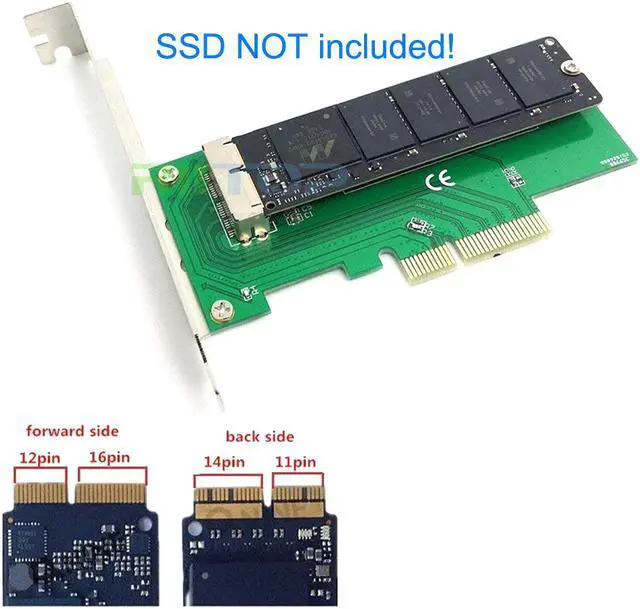 Alt view image 5 of 7 - RIITOP PCIe to A1466 SSD Adapter PCI-e 4x Controller Card for Apple 2013 2014 2015 2016 2017 MacBook Air Pro Retina A1465 A1466 A1398 A1502 SSD
