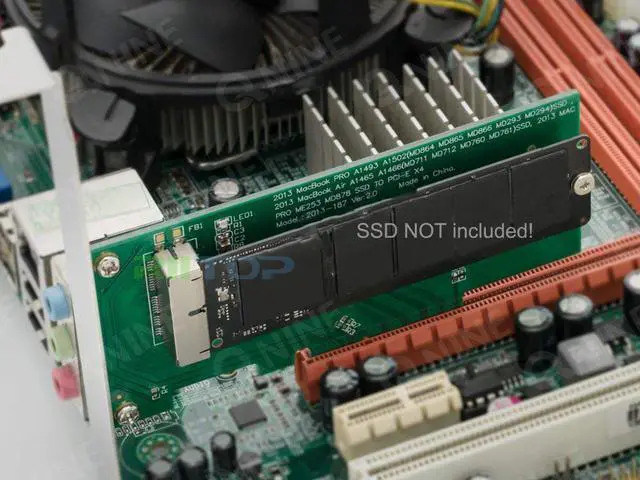 Alt view image 4 of 7 - RIITOP PCIe to A1466 SSD Adapter PCI-e 4x Controller Card for Apple 2013 2014 2015 2016 2017 MacBook Air Pro Retina A1465 A1466 A1398 A1502 SSD