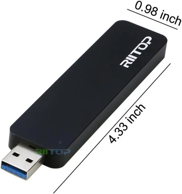 Alt view image 4 of 7 - External NVMe USB Enclosure in Black, RIITOP NVMe to USB Adapter with Aluminum Case  for M Key M.2 NVMe 2280 mm SSD