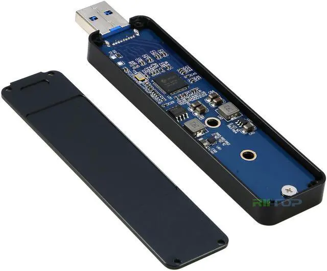 Alt view image 6 of 7 - External NVMe USB Enclosure in Black, RIITOP NVMe to USB Adapter with Aluminum Case  for M Key M.2 NVMe 2280 mm SSD